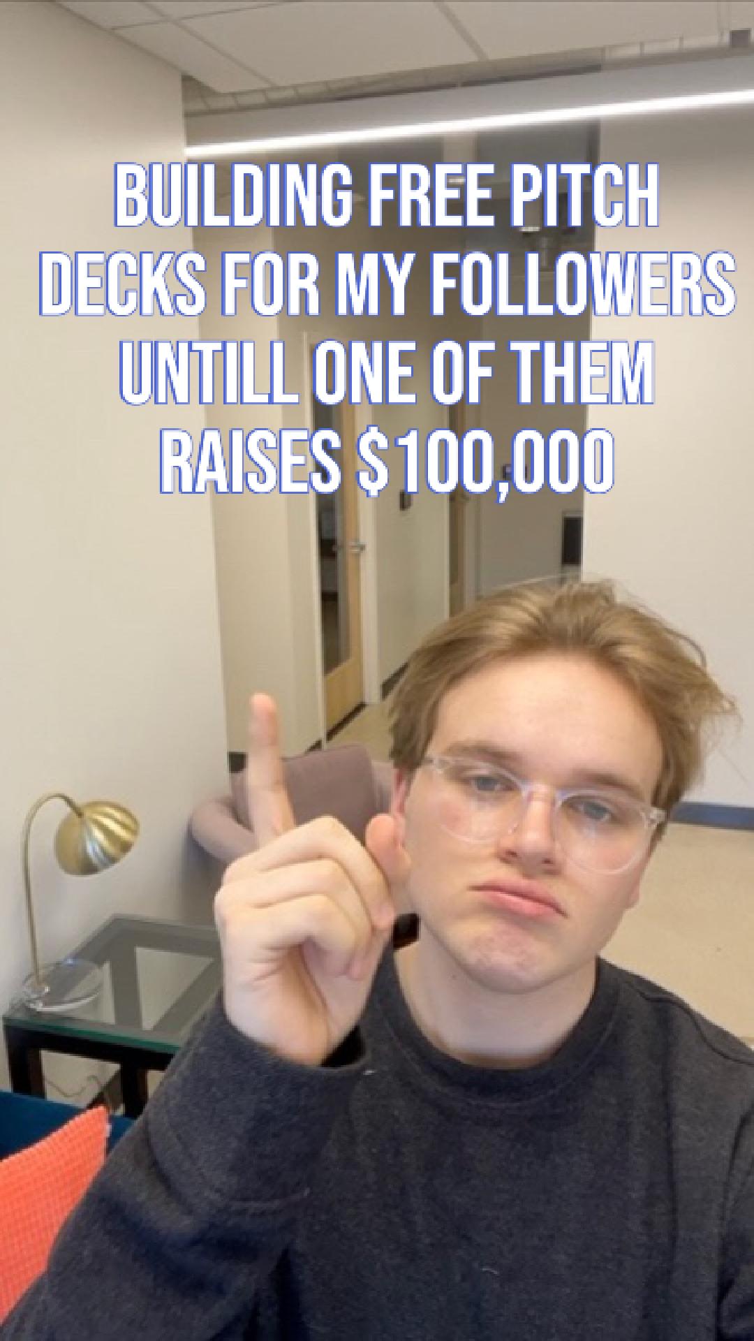 Grant's first TikTok about building free pitch deck websites